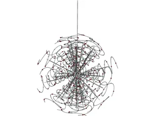 Outburst Crystal and Halogen Chandelier 3D Model