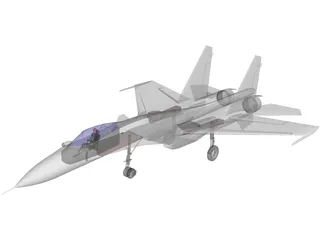 Sukhoi Su-37 Flanker-F 3D Model