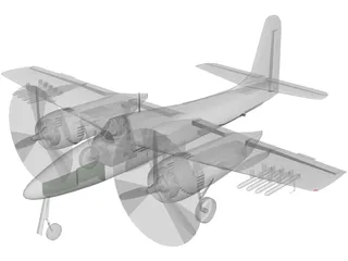 Grumman F7F Tigercat 3D Model