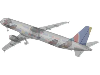 Airbus A321 Air 2000 3D Model