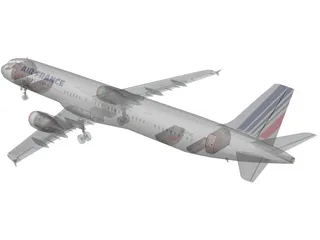 Airbus A321 Air France 3D Model