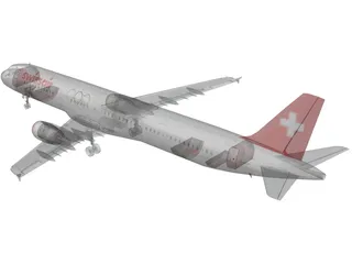 Airbus A321 SwissAir 3D Model