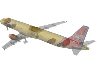 Airbus A321 Virgin Sun 3D Model