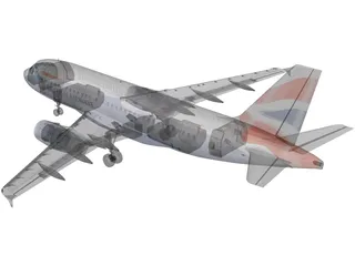 Airbus A319 British Airways 3D Model