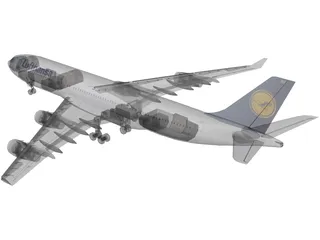 Airbus A340-200 Lufthansa 3D Model