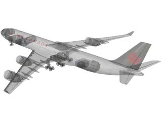 Airbus A340-500 Air Canada 3D Model