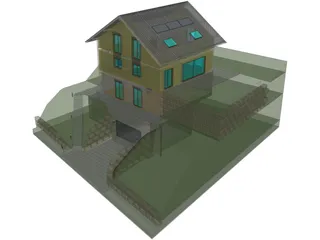 Detached House 3D Model