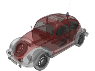 Volkswagen Beetle German Fire 3D Model