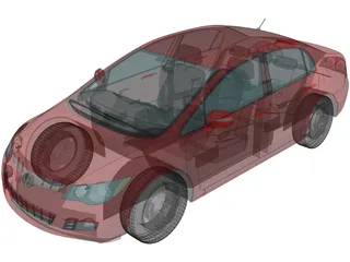 Honda Civic Hybrid (2008) 3D Model