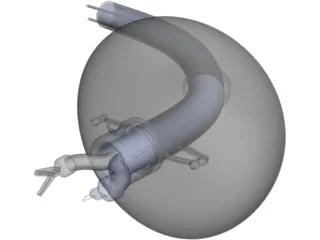 Endoscope with Inflator and Cauterizer 3D Model