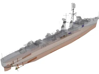 Destroyer Forbin 1958 3D Model