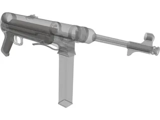 MP-40 Sub Machine Gun 3D Model