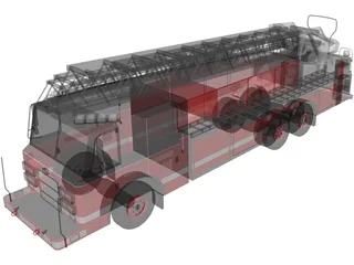 Pierce Firetruck Ladder 3D Model