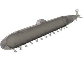 APL Victor III Submarine Russia 3D Model