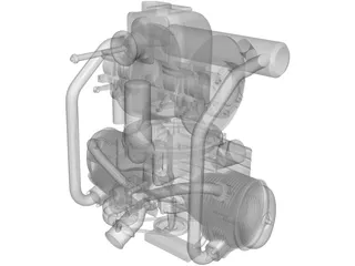 Engine 2cv 3D Model