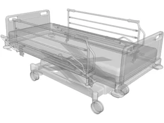 Hospital Bed 3D Model