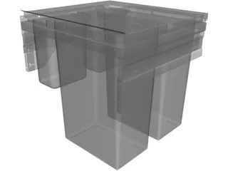 Sliding Garbage Cans 3D Model