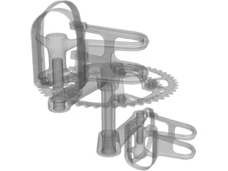Pedals and Crankset 3D Model
