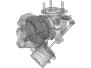 Turbo Garrett GT 12 with Wastegate 3D Model