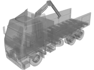 Volvo Truck 6X4 Crane 3D Model