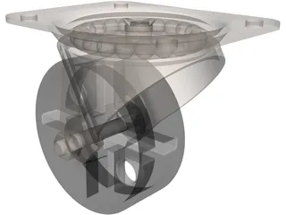 Caster Spin Steel Wheel 3D Model