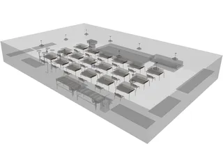 Elementary School Classroom 3D Model