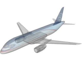 Sukhoi SuperJet 100 3D Model