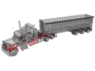 Kenworth W900 with Trailer 3D Model