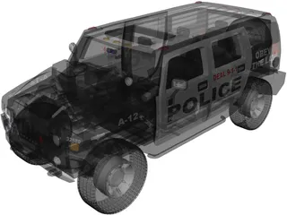 Hummer H2 Police 3D Model