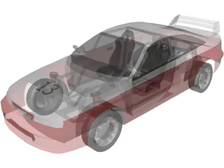Opel Calibra Rally Car 3D Model
