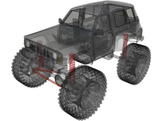 Nissan Patrol 4x4 Offroad Lifted 3D Model