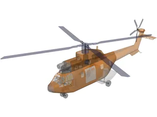 Aerospatiale SA 330 Puma 3D Model