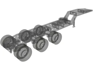 Trailer 4 Axle 3D Model