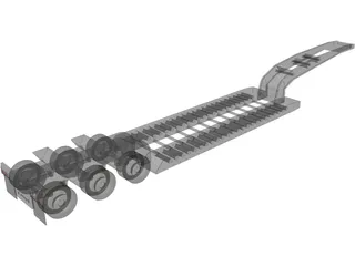 Trailer 6 Axle 3D Model