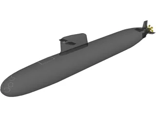 Scorpene Class submarine 3D Model