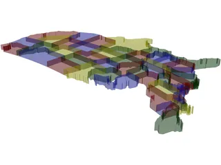 United States Map 3D Model