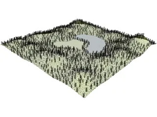 Hill Lake 3D Model