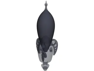 Retro Rocket BK 3D Model