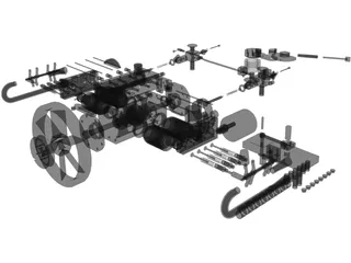 Engine 4 Cylinder Boxer 3D Model