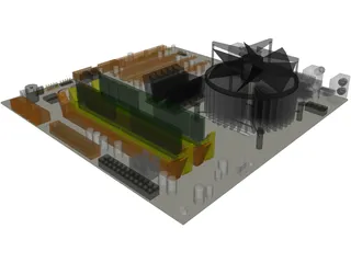 microATX Intel System Board 3D Model