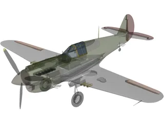 Curtiss P-40E 3D Model