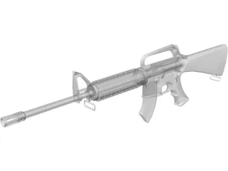 M-16 A2 Rifle 3D Model