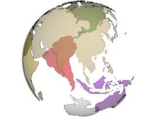 Globe Land Masses 3D Model