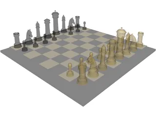 Chess Set 3D Model