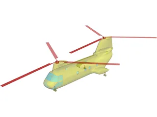 Boeing CH-46D Sea Knight 3D Model