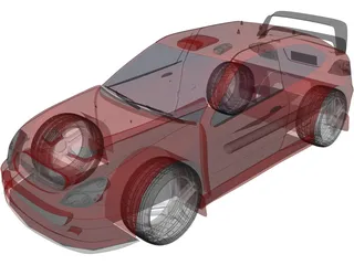 Citroen Xsara Coupe Rally Car 3D Model