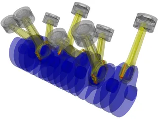 Engine Part V8 3D Model