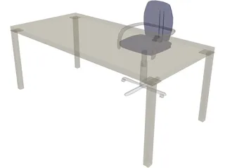 Working Desk 3D Model