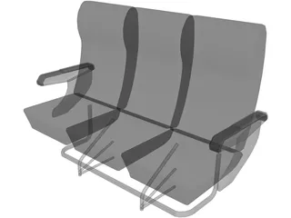 Seats Airplane 3D Model