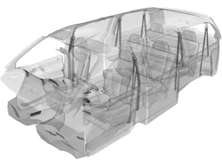 Interior Dodge Caravan (1996) 3D Model